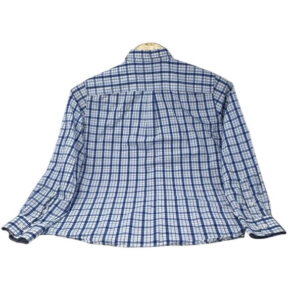 Mens Classic Collection Blue White‎ Plaid Long-Sleeve Shirt - Size XL - Picture 4 of 6